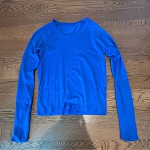 Lululemon Womens Long Sleeve Race Lengh Swiftly Tech 2.0 Size 6 Royal Blue